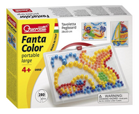 Quercetti insteekparels Fanta Color large 280 stuks met handvat
