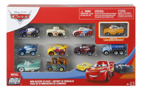Auto Disney Cars Mini Racers 10-pack met gele McQueen