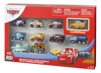 Auto Disney Cars Mini Racers 10-pack met gele McQueen-Rechterzijde
