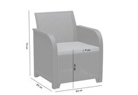 Keter fauteuil Lounge Rosalie Graphite - 2 pièces-Avant
