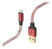 Hama câble Reflective Lightning vers USB 2.0 rouge