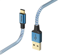 Hama kabel Reflective USB Type-C naar USB blauw-Vooraanzicht