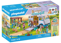 PLAYMOBIL Set de jeu Horses of Waterfall Van pour cheval et poneys avec enclos 71493