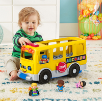 Fisher-Price jouet à tirer Little People Grand bus scolaire jaune-Image 4
