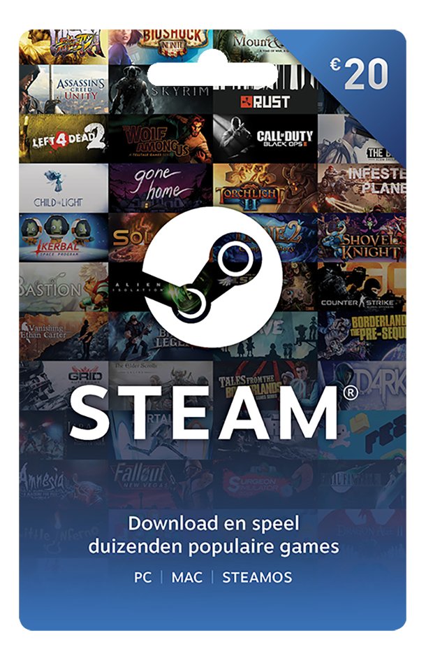 Gift Steam - € 20 kopen? | Bestel eenvoudig online |
