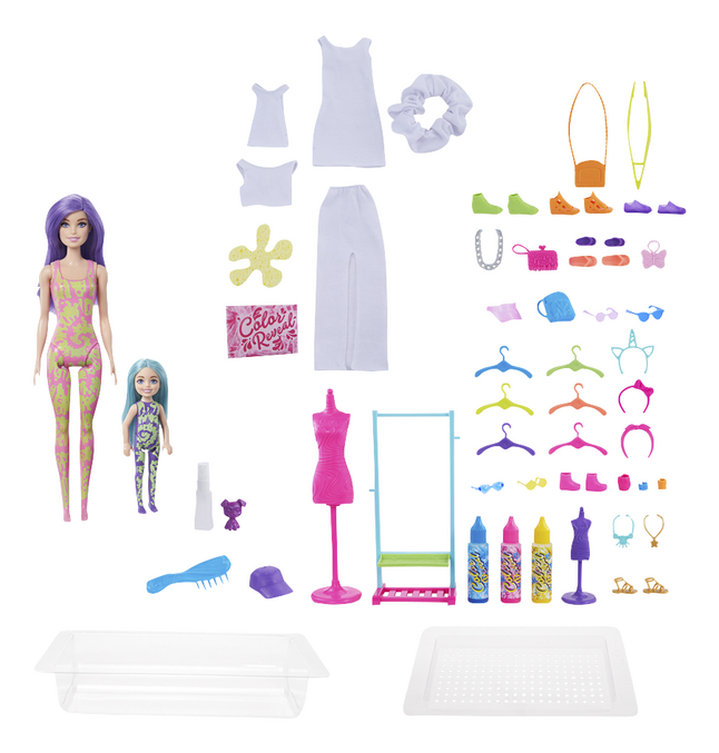 Barbie Color Reveal Tie-Dye Fashion Maker avec 2 poupées