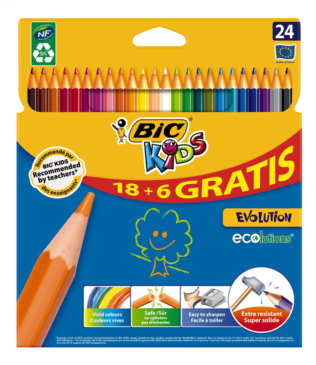 Bic Kids crayon de couleur Evolution - 24 pièces