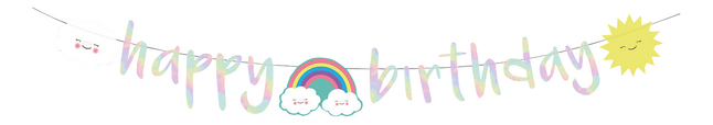 Guirlande de lettres Happy Birthday Rainbow & Cloud