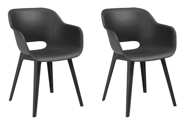 Keter Chaise de jardin Akola graphite - 2 pièces