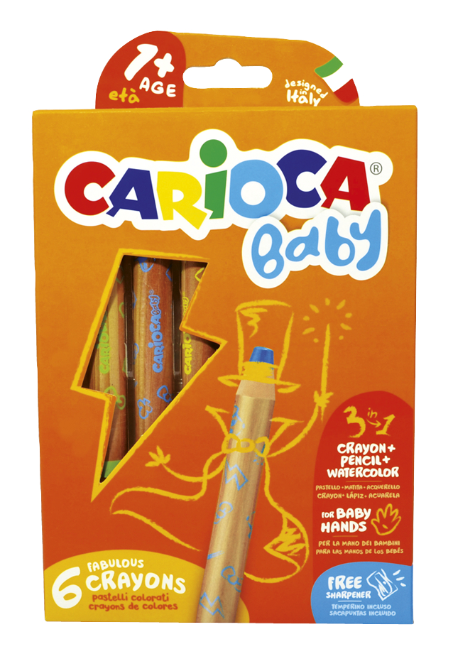 Carioca Baby kleurpotlood 3-in-1 - 6 stuks