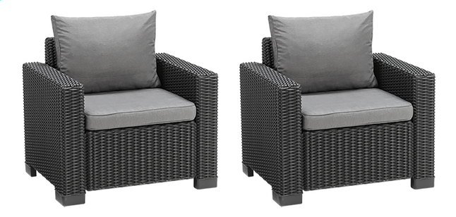 Keter fauteuil California graphite cool grey - 2 pièces