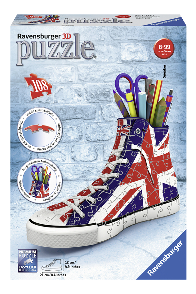 Ravensburger 3d Puzzel Sneaker Union Jack Ontdek Elke Dag