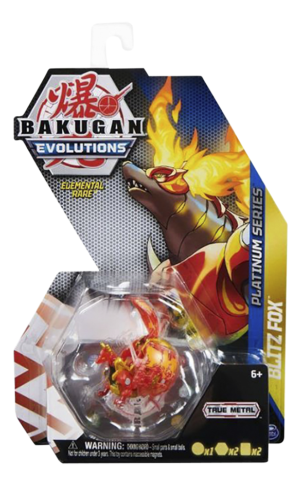 Bakugan Evolutions Platinum Series True Metal Bakugan - Blitz Fox (Elemental Rare)