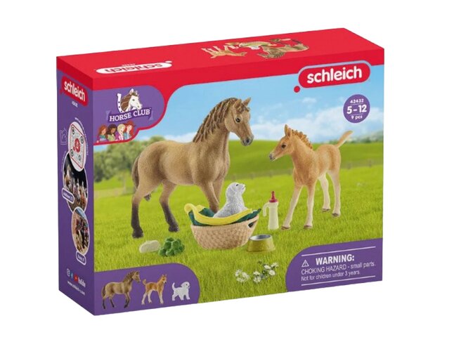 Schleich Figurine Les soins pour bébé animaux d'HORSE CLUB Sarah