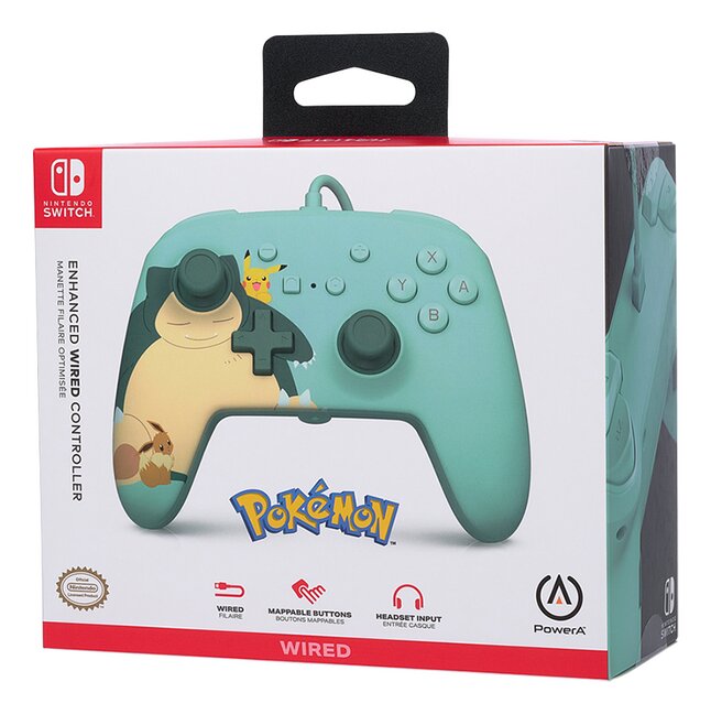 PowerA Nintendo Switch Enhanced Wired Controller Pokémon Snorlax & Friends