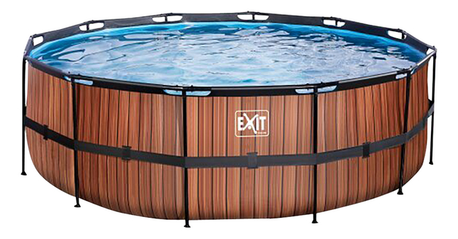 EXIT piscine avec filtre à cartouche Ø 4,27 x H 1,22 m Wood