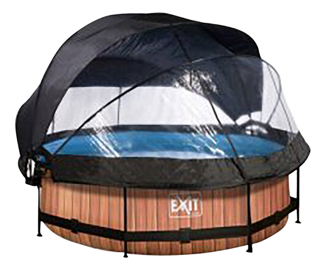 EXIT zwembad met overkapping en zonnedak Ø 3 x 0,76 m Wood