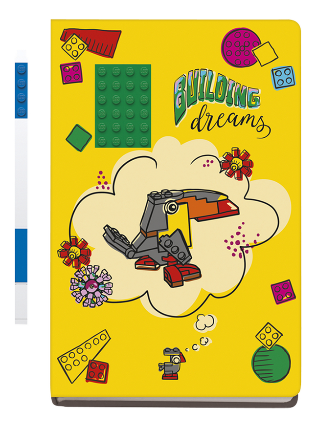 LEGO cahier de notes A5 ligné Building dreams + stylo bille bleu