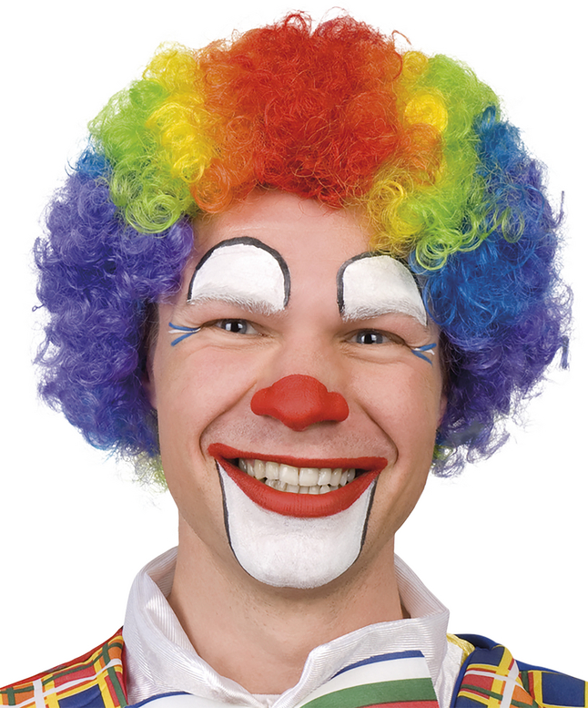 Perruque de clown multicolore