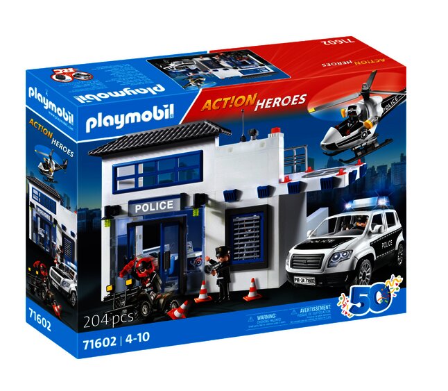 PLAYMOBIL Action Heroes - Politiestation met voertuigen constructiespeelgoed 71602