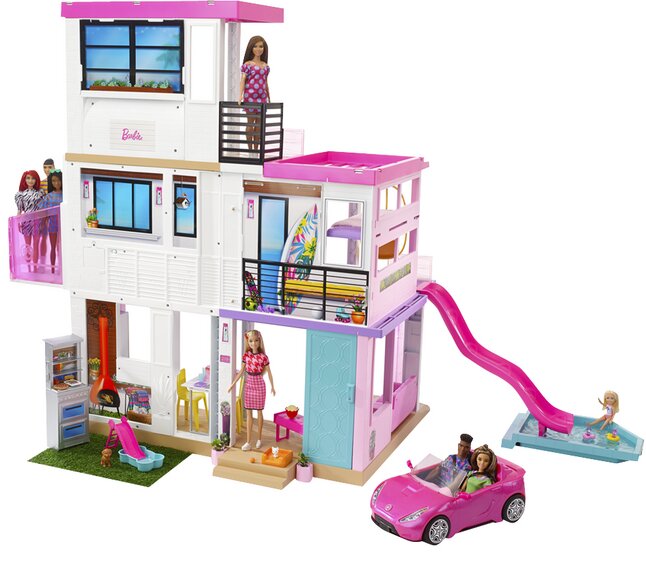 Lao leiderschap venijn Barbie Dreamhouse - Poppenhuis met 3 Verdiepingen - Licht en Geluid -  Droomhuis met 75+ Onderdelen kopen? | Bestel eenvoudig online | DreamLand