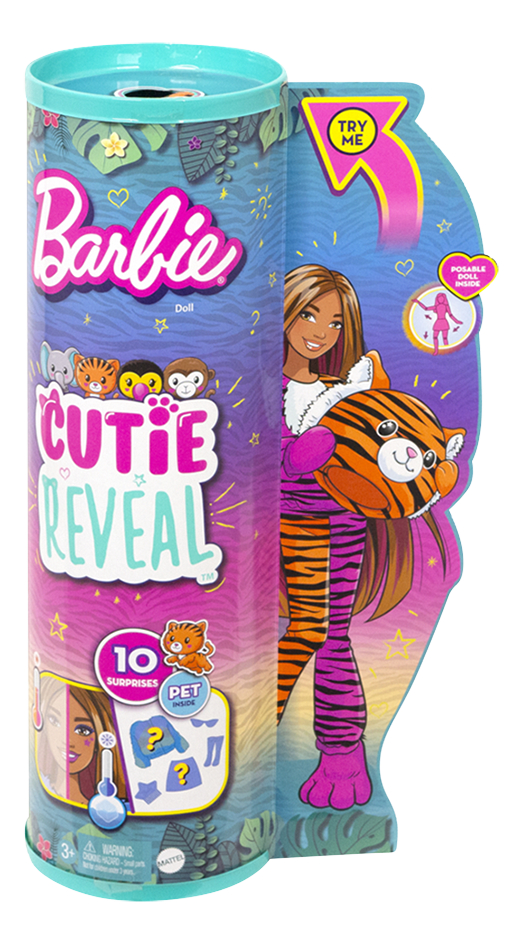 Barbie mannequinpop Cutie Reveal Jungle - Tijger