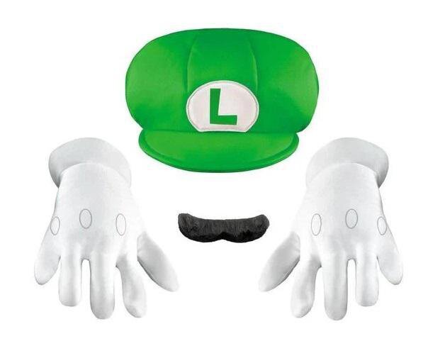 Accessoireset Mario Bros Luigi pet, snor en handschoenen