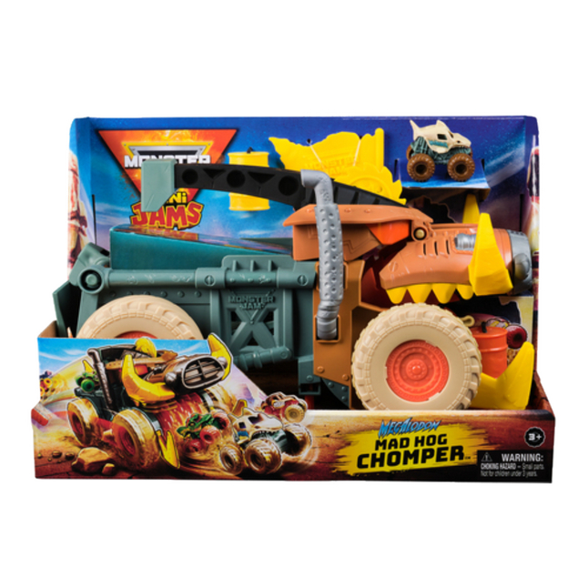 Monster Jam - Mini Jams Megalodon Mad Hog Chomper Speelset inclusief mini Megalodon