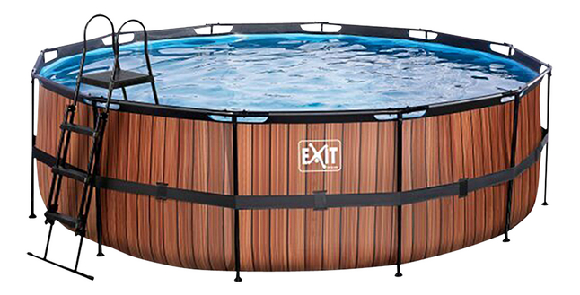EXIT zwembad met zandfilter Ø 4,5 x H 1,22 m Wood