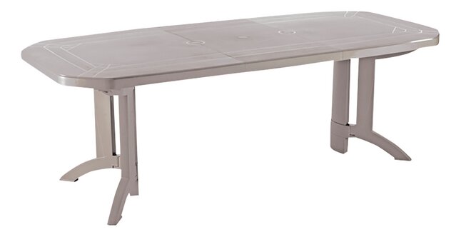 Grosfillex table de jardin à rallonge Vega L 160 x Lg 100 cm beige