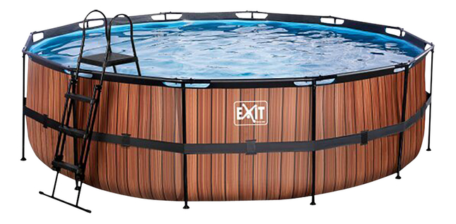 EXIT piscine avec filtre à cartouche Ø 4,88 x H 1,22 m Wood