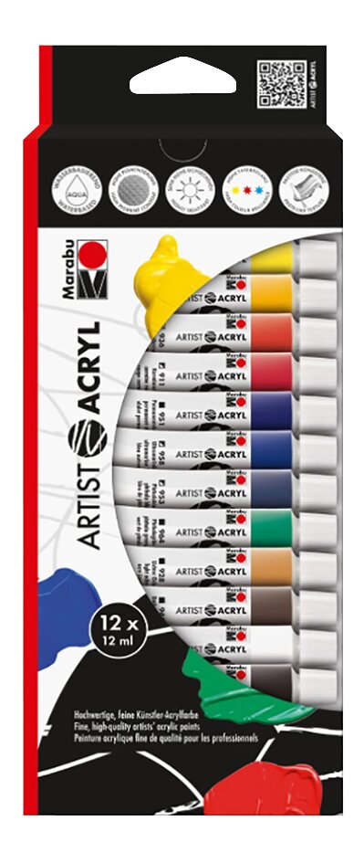 Marabu Acrylverf set ARTIST ACRYL - 12 stuks