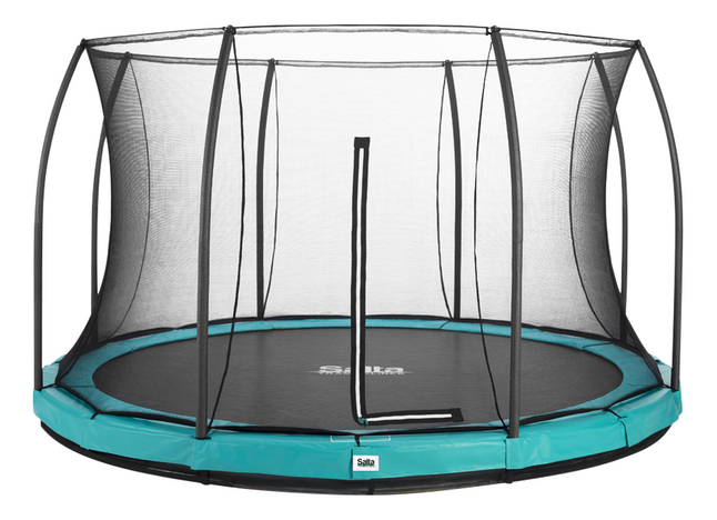 Salta trampoline enterré avec filet de sécurité Comfort Edition Ground Ø 3,66 m vert