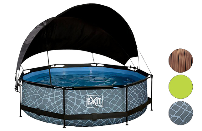 EXIT piscine avec dôme pare-soleil Ø 3 x H 0,76 m
