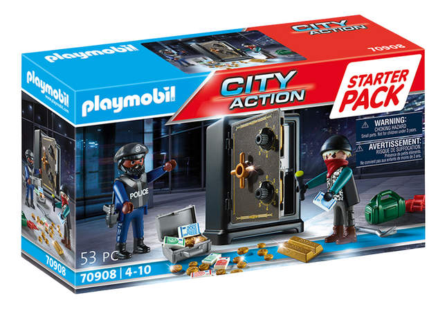 PLAYMOBIL City Action 70908 Starter Pack Policier avec cambrioleur de coffre-fort