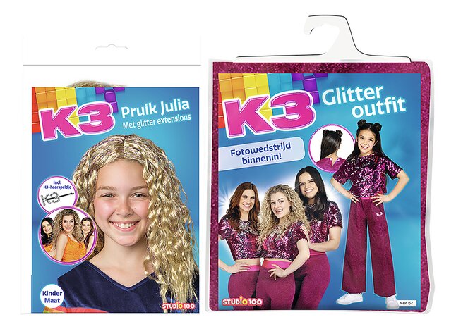 JEP dief neerhalen Studio 100 verkleedpak K3 Glitter maat 98/110 + pruik Julia kopen? | Bestel  eenvoudig online | DreamLand