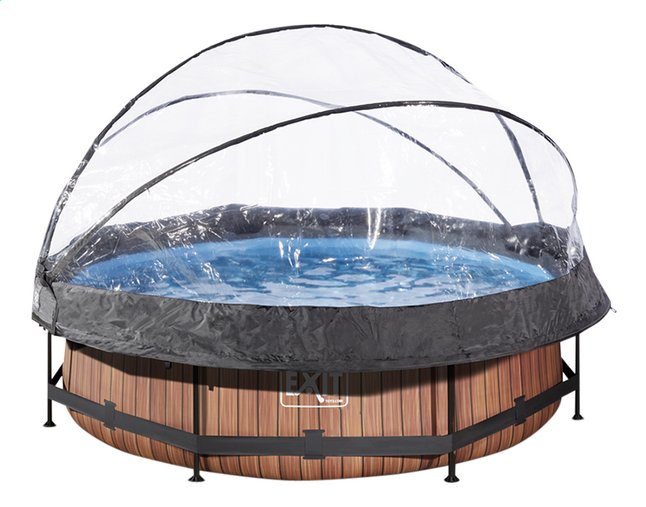 EXIT piscine avec coupole Ø 3 x H 0,76 m Wood
