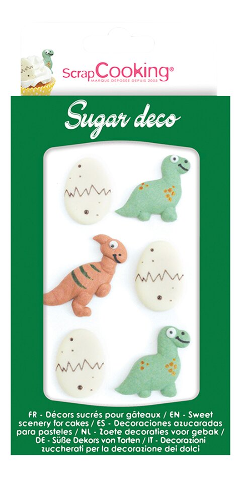 ScrapCooking suikerdecoratie Dino - 6 stuks