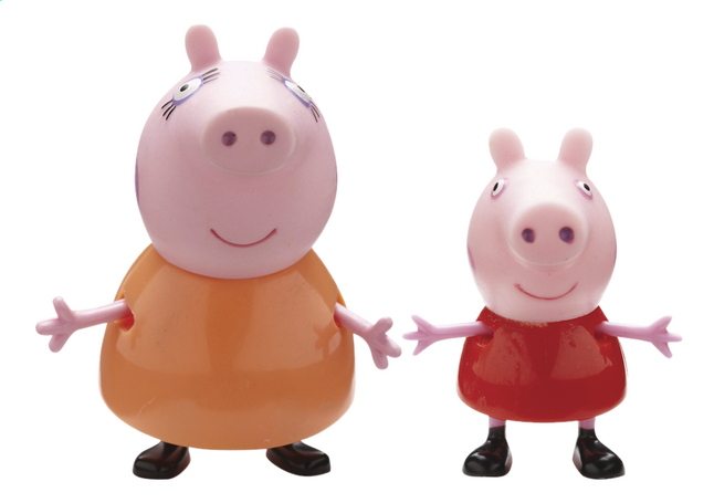 2 figuren Peppa Pig Mama Pig en Peppa