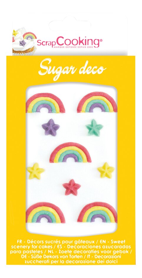 ScrapCooking suikerdecoratie Rainbow - 10 stuks