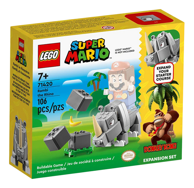 LEGO Super Mario 71420 Ensemble d'extension Rambi le rhinocéros