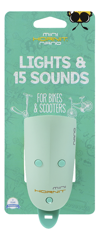 Mini Hornit Nano phare pour vélo avec sonnette vert menthe