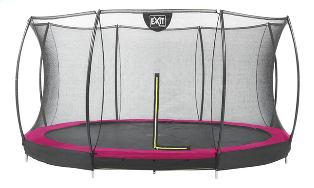 EXIT trampoline enterré avec filet de sécurité Silhouette Ground Ø 4,27 m rose