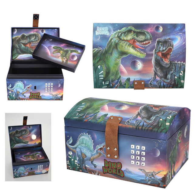 Dino World schatkist met code geluid en licht