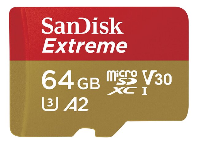 SanDisk carte mémoire microSDXC Extreme 64 Go A2 V30