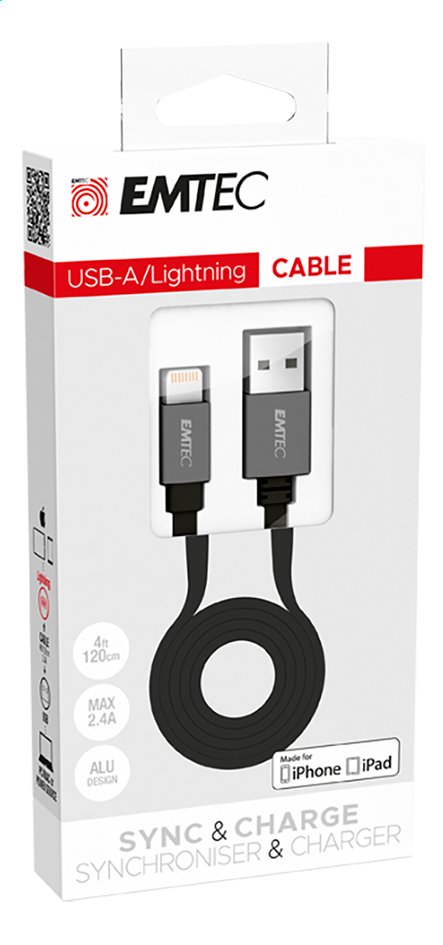Emtec kabel USB naar lightning T700