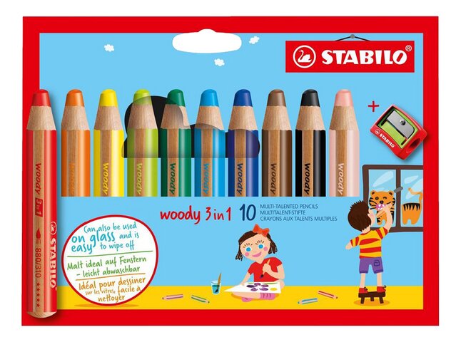 STABILO kleurpotlood Woody 3 in 1 - 10 stuks