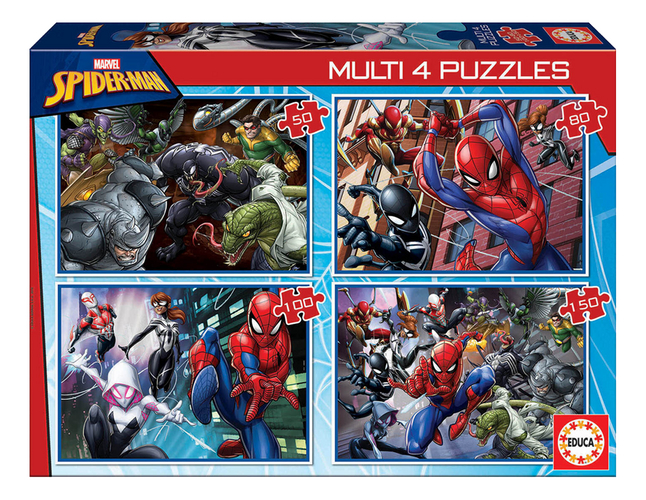 Educa Borras puzzle évolutif 4 en 1 Spider-Man