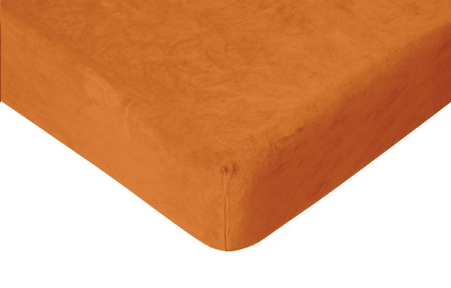 Romanette Hoeslaken Fluweel Terracotta 180 X 200 Cm