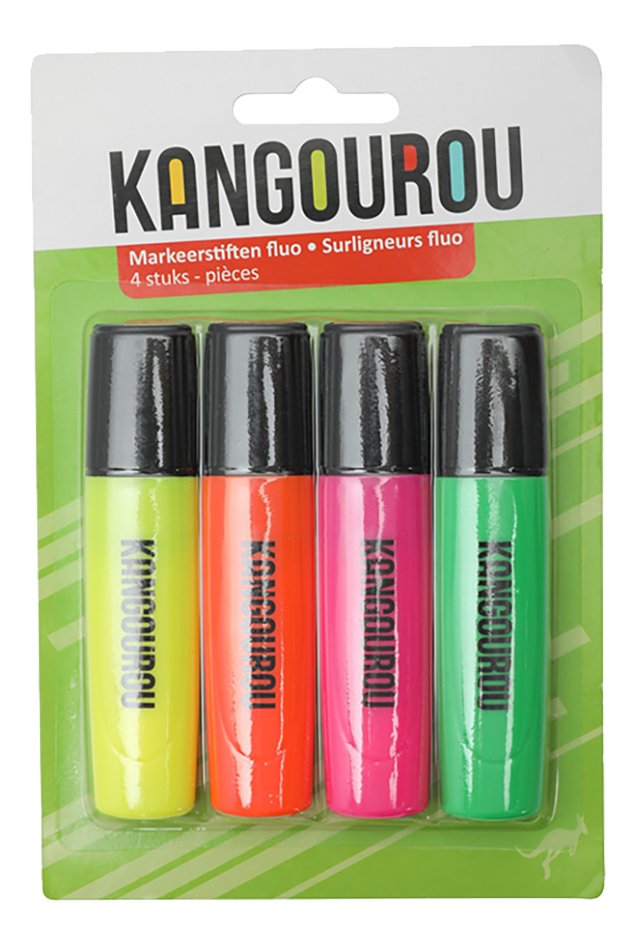 Kangourou surligneur fluo Classic - 4 pièces